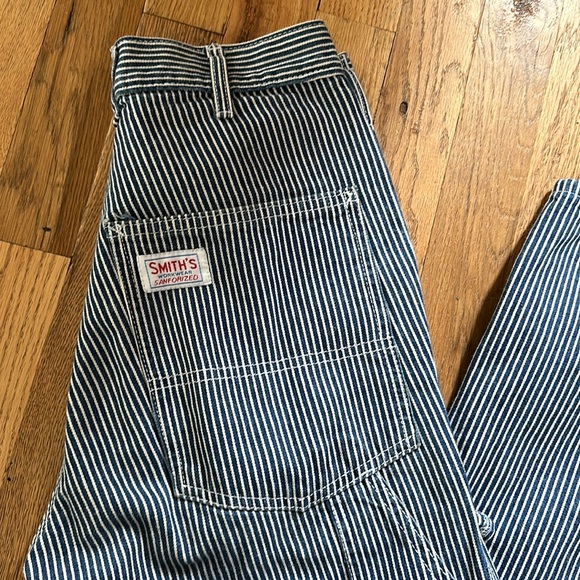 Smiths Workwear Sanforized Vintage Blue Stripe Denim Size 25 - Picture 2 of 5